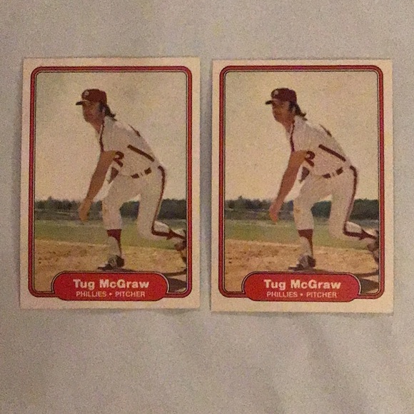 fleer Other - TUG MCGRAW, 1982 fleer baseball cards, Phillies, 2 cards